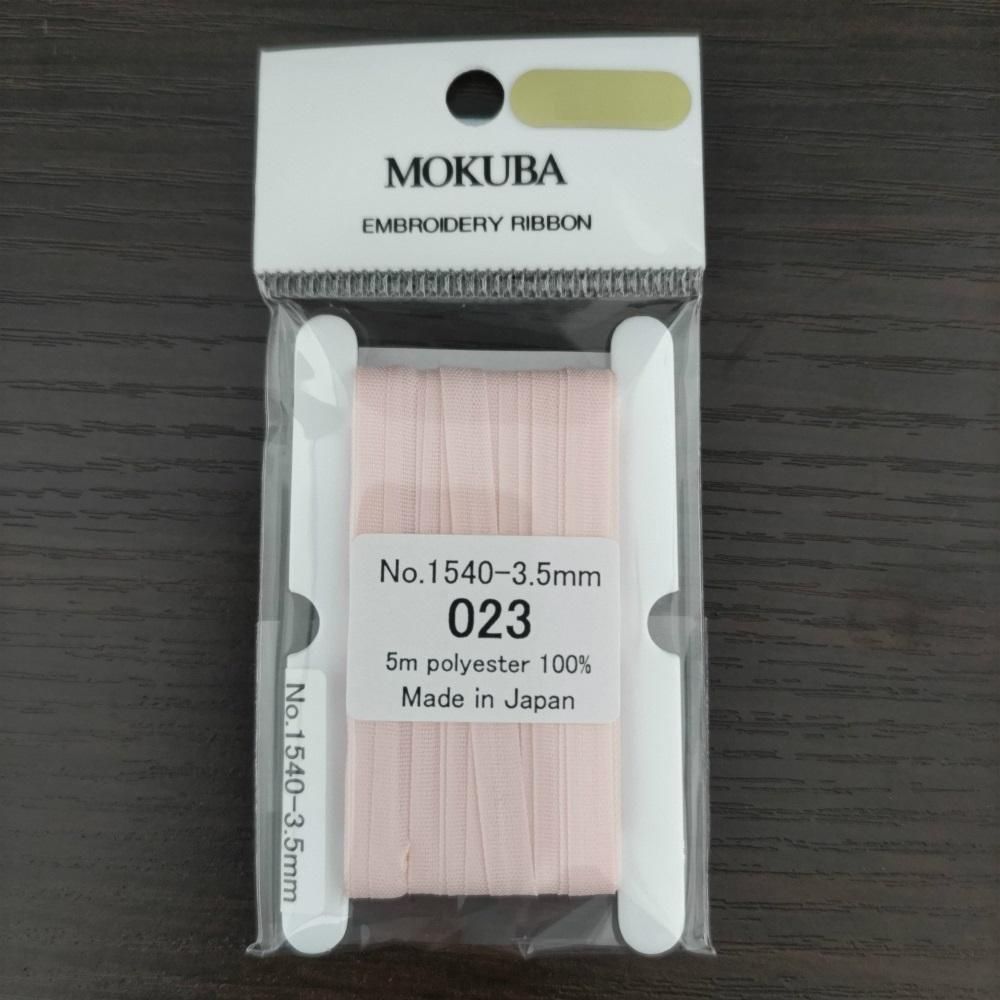 MOKUBA 木馬 No.1540-3.5mm 刺繍用リボン5m巻 色番号023 MOKUBA 木馬 No.1540-3.5mm 刺繍用リボン5m巻 色番号023