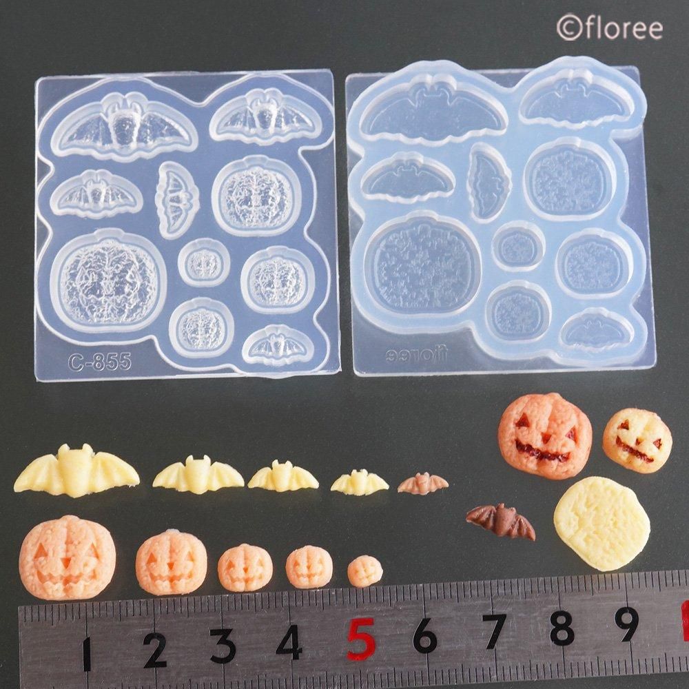 ソフトモールド C-855 ジャック・オ・ランタン＆コウモリ厚焼き