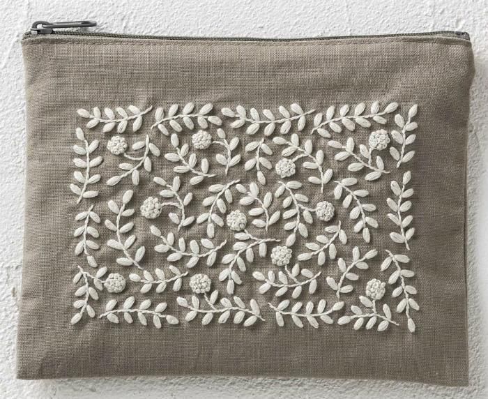 コスモ 刺しゅうキット yulaのこころ踊る草花刺繍 ファスナー