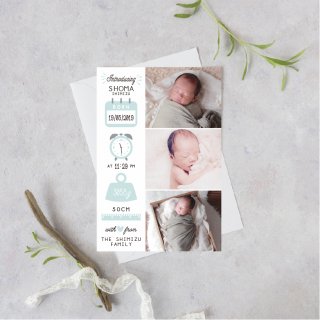 出産報告/内祝いカード<br>【 Design.01 】