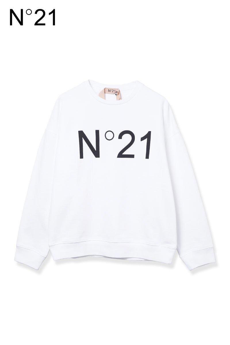 新品 N°21 ヌメロヴェントゥーノ カットソー ロゴスウェット トレーナー ヌメロヴェントゥーノ N21 ロゴ スウェットプルオーバー （GREY