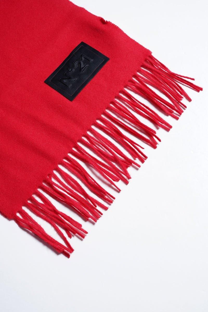 年末セール☆N°21☆ヌメロヴェントゥーノ　マフラー　ロゴ　白☆美品 N21 numero ventuno(ヌメロヴェントゥーノ) マフラー・ストール