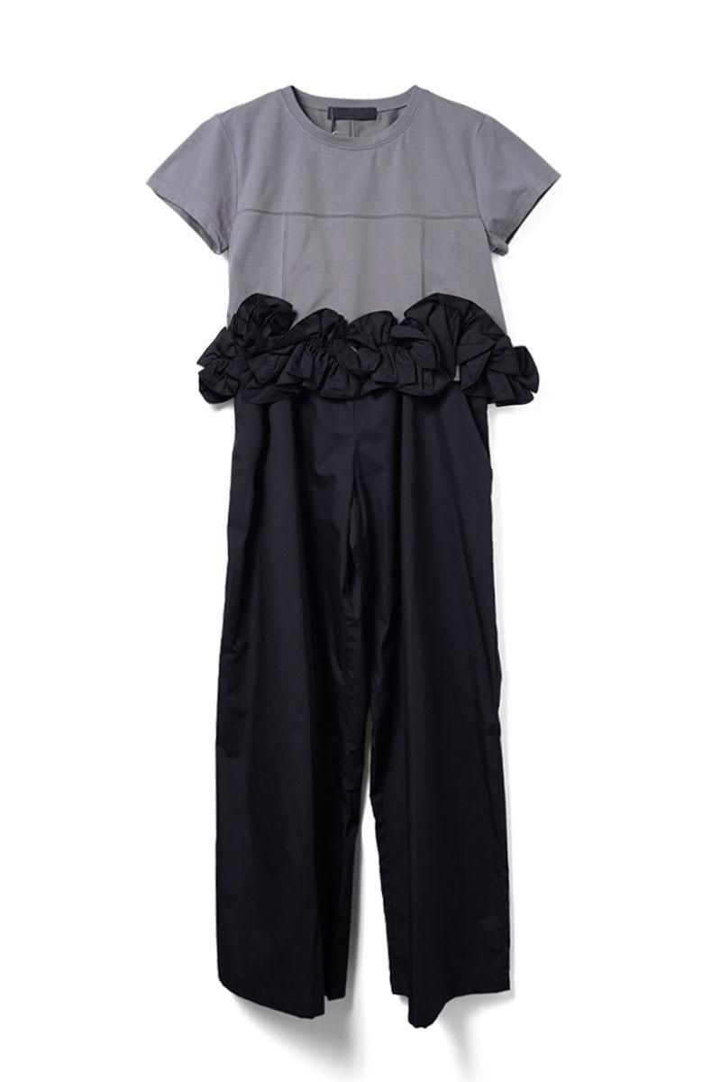 Micalle Micalle(ミカーレミカーレ) フリルTシャツ×サスペンダー