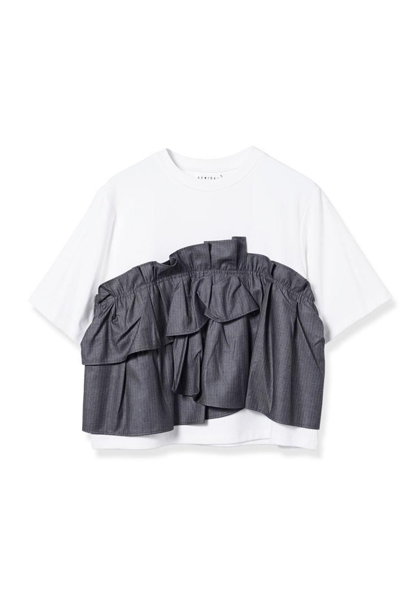 cynical フリルビスチェドッキングTシャツ CYNICAL フリルビスチェドッキングTシャツ 通販 | セレクト