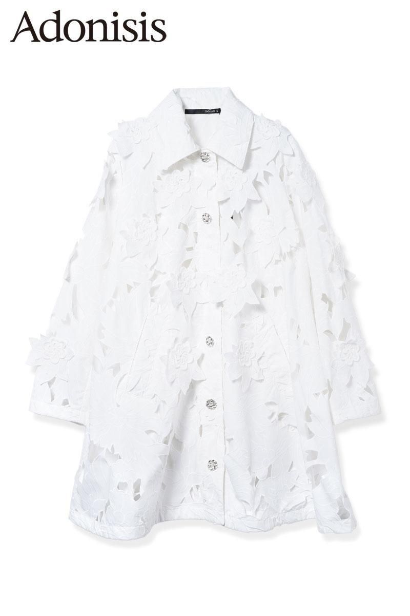 adonisis レースセーター　 ホワイトフラワー　新品未使用✨ adonisis レースセーター ホワイトフラワー 新品未使用✨ Adonisis