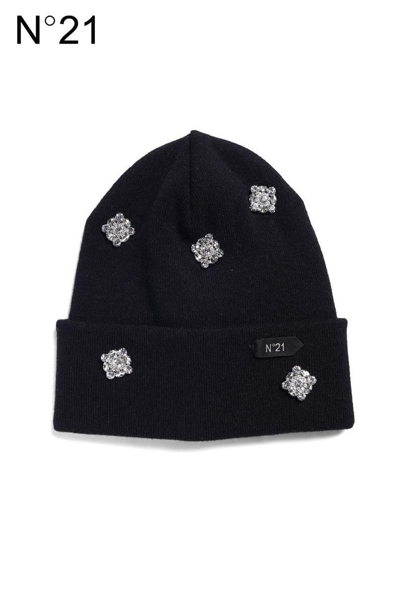 N°21(ヌメロヴェントゥーノ)ビジュー付きニット帽通販