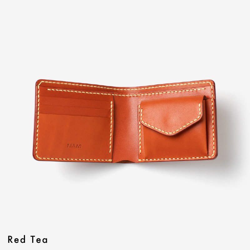ハンドメイドの小銭入れ付き二つ折り財布 | ハンドメイド革小物のDuram Online Shop