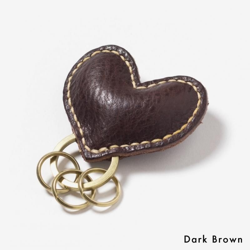 ナチュラルな革のハート型キーホルダー 革小物のduram Online Shop