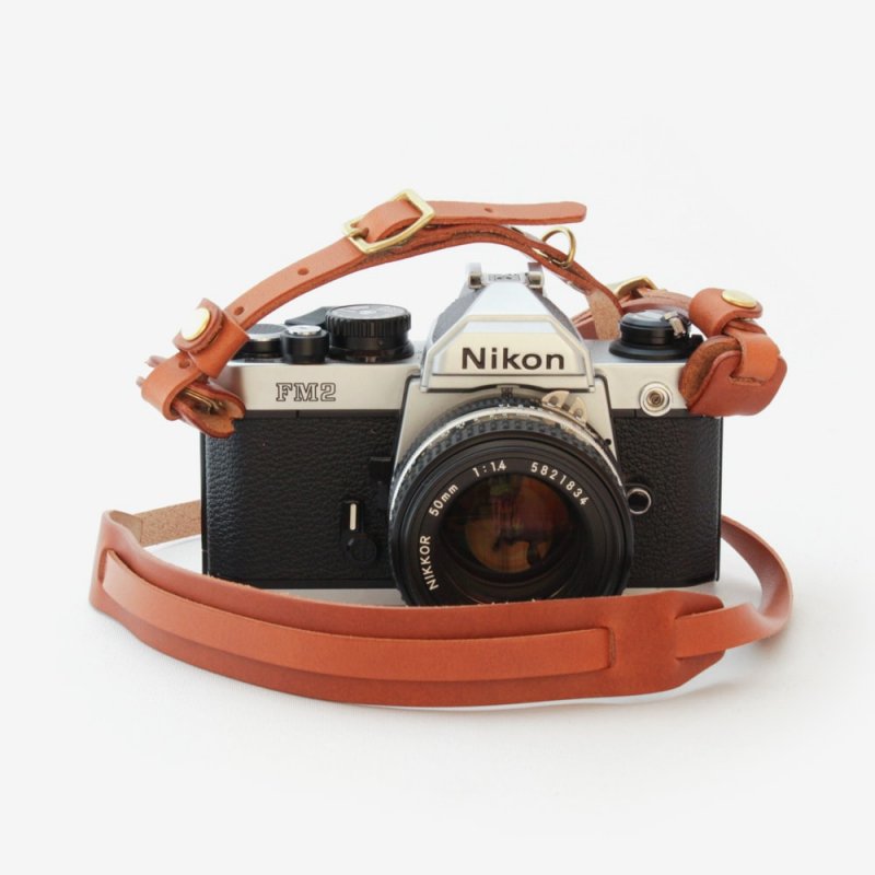 ナチュラルな革のコンパクトなカメラストラップ | 革小物のDuram Online Shop