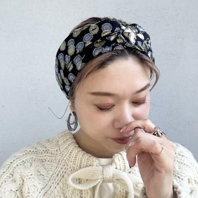 Gold Dot Mesh Turban