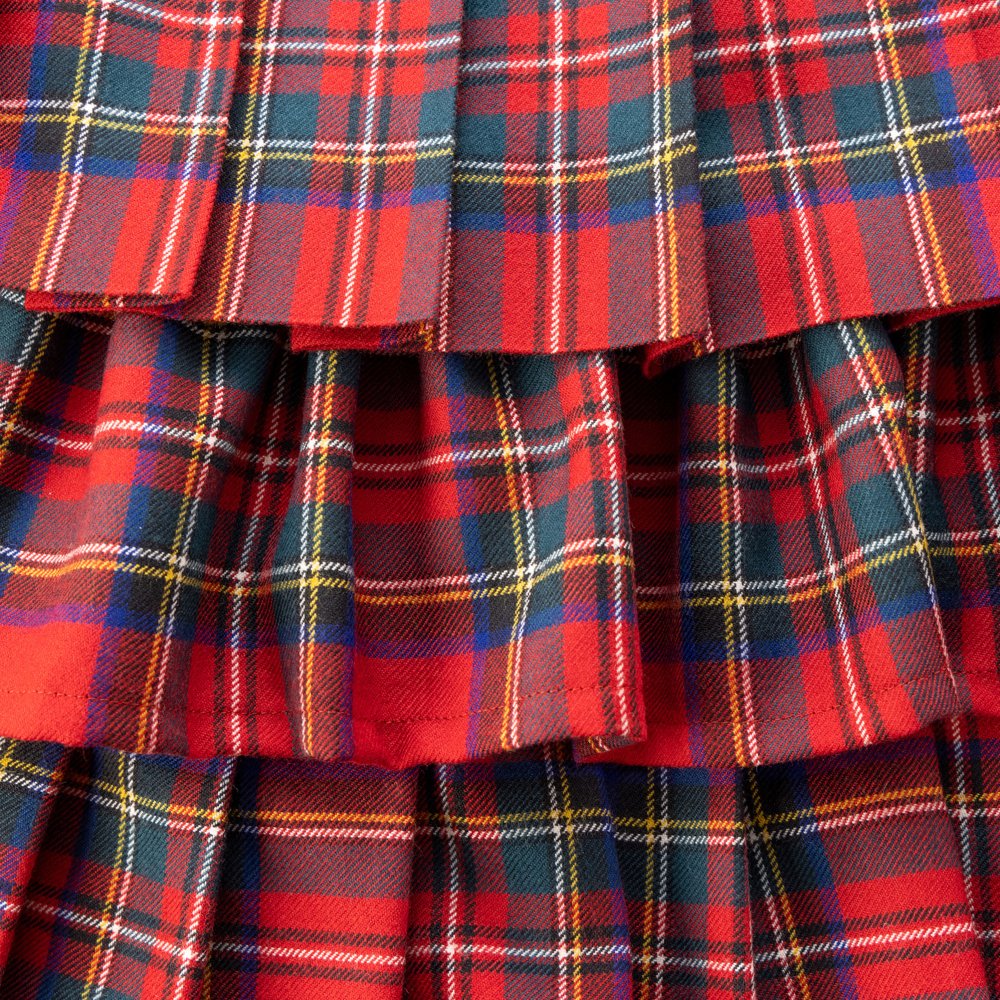 Jane Marple ウールタータンチェック スカート サップグリーン出品者は室内での試着のみです