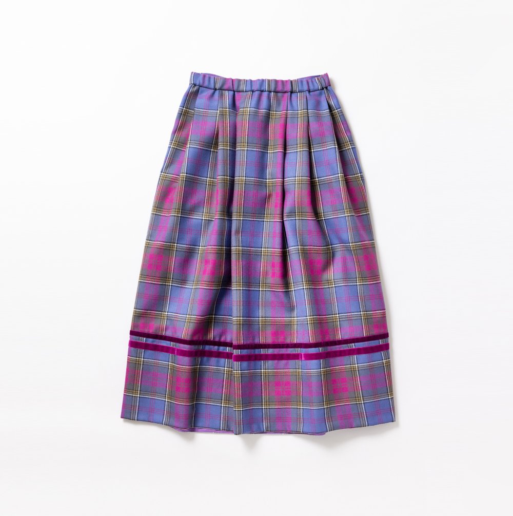 Jane Marple ウールタータンチェック スカート サップグリーン出品者は室内での試着のみです