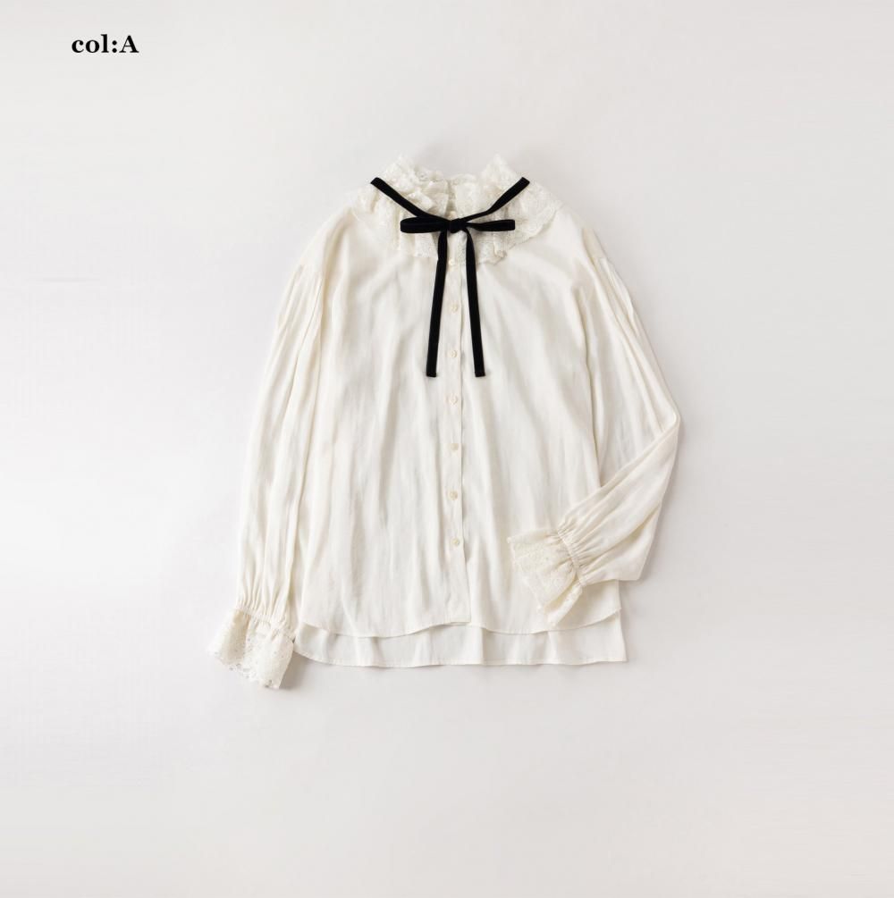 ァッション人気ブランドランキング ボビンレースカラーブラウス - Jane Marple Online Shop シャツ+ブラウス(半袖+袖なし)