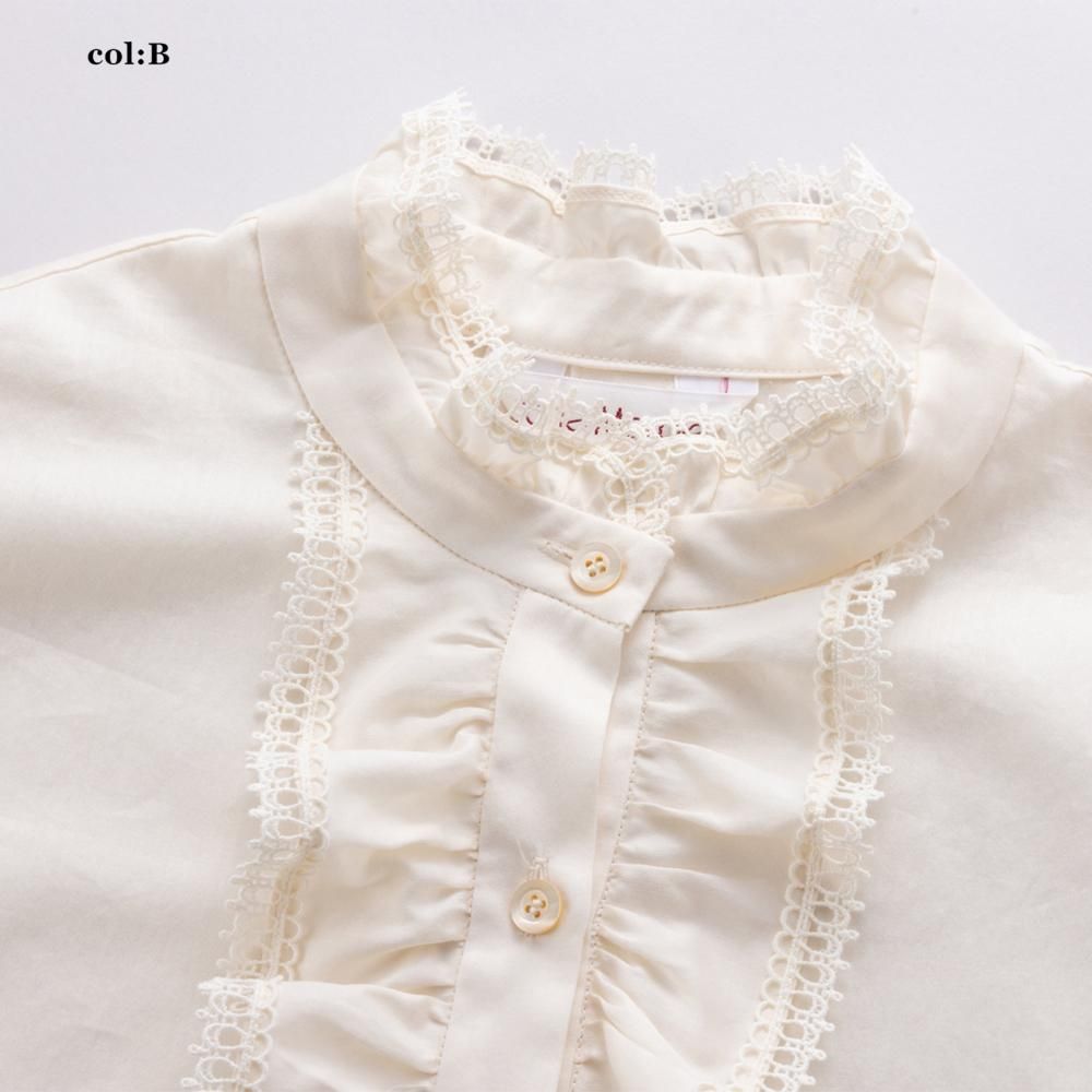 レーストリム ボウリボンブラウス - Jane Marple Online Shop レーストリム ボウリボンブラウス - Jane Marple Online Shop