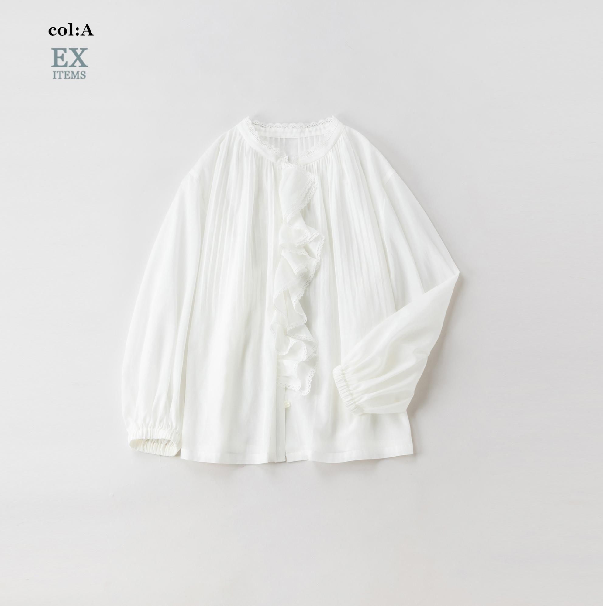 ブラウス　ジェーンマープル　白 ラッフルフリルトリムブラウス - Jane Marple Online Shop