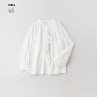 ラッフルフリルトリムブラウス