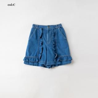 コットンデニム ショートパンツ