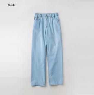 コットンデニム バックリボンパンツ