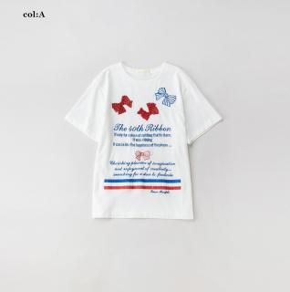 Anniversary ribbonsエンブロイダリーティーシャツ