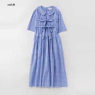 <img class='new_mark_img1' src='https://img.shop-pro.jp/img/new/icons14.gif' style='border:none;display:inline;margin:0px;padding:0px;width:auto;' />シャーリングギンガム リボントリムドレス