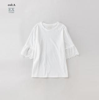 レーストリムスリーブ ティーシャツ