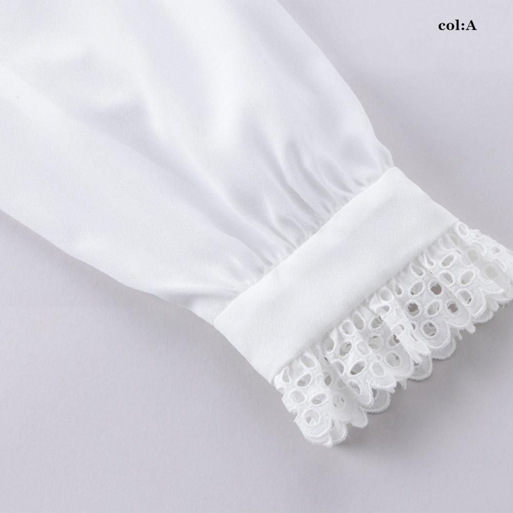 ヴィンテージデシン レーストリムブラウス - Jane Marple Online Shop