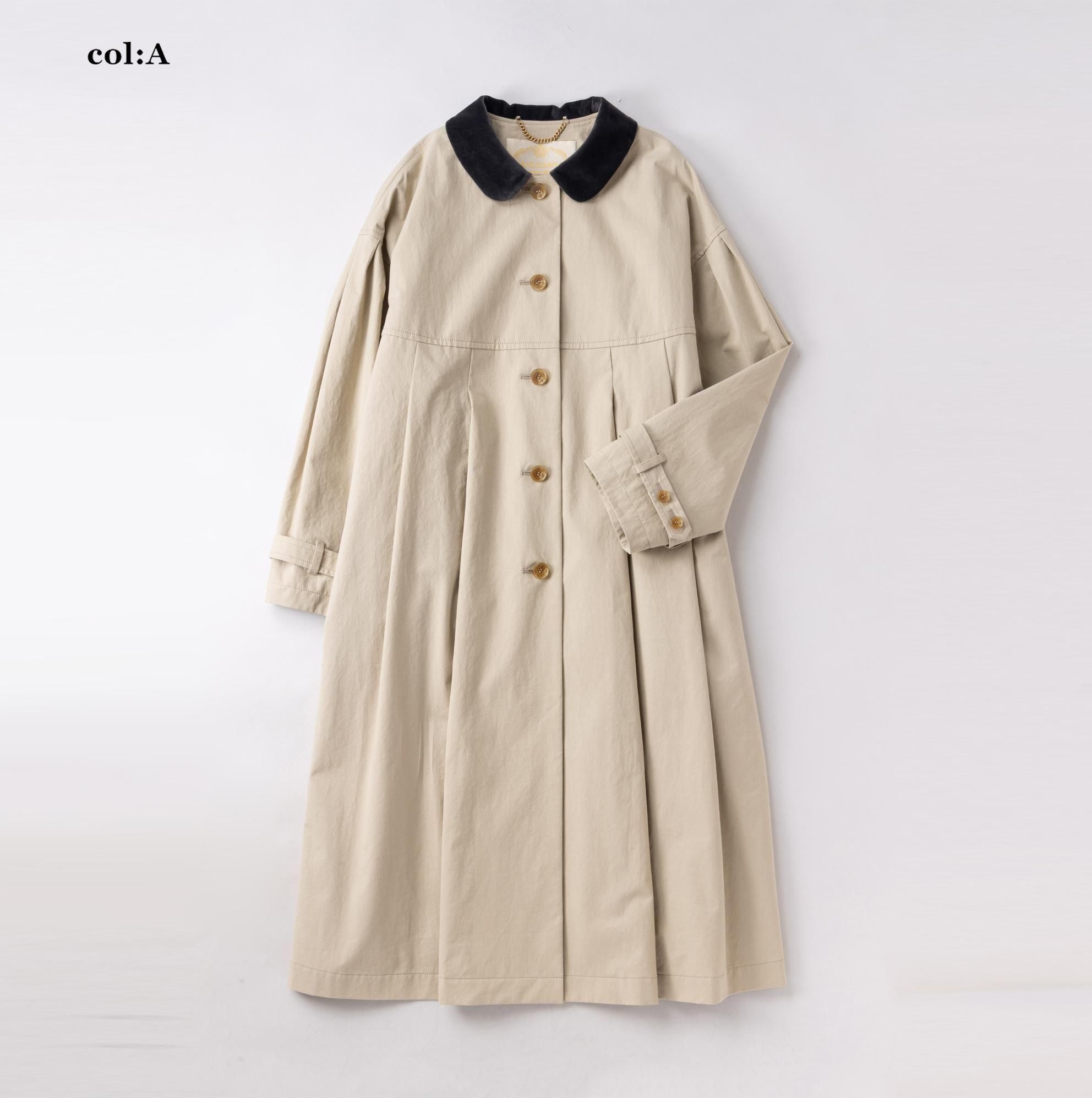 ベルベットカラー タックフレアコート - Jane Marple Online Shop