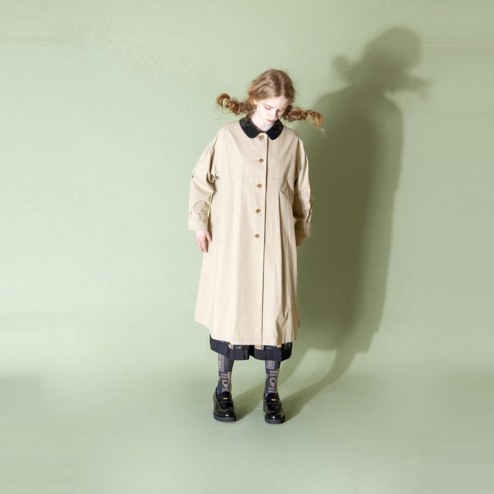 ジェーンマープル　ベルベットカラー タックフレアコート ベルベットカラー タックフレアコート - Jane Marple Online Shop