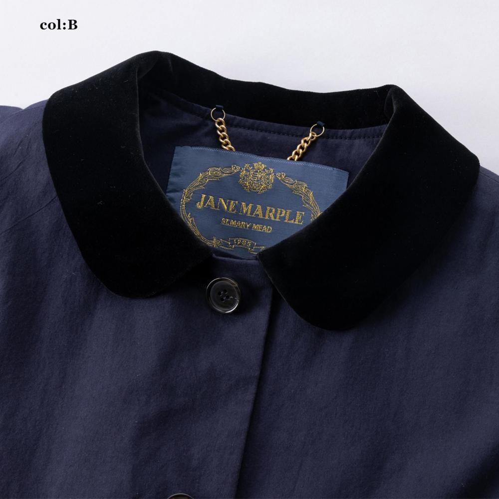 ベルベットカラー タックフレアコート - Jane Marple Online Shop