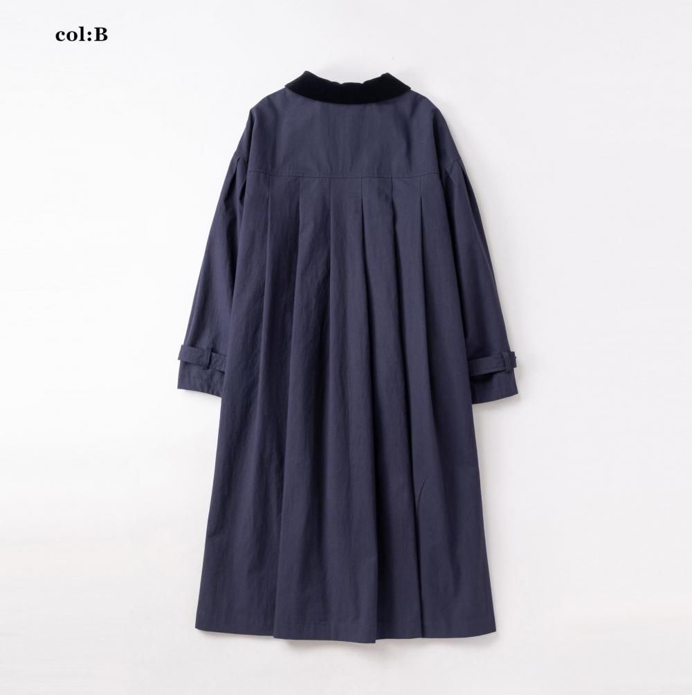 ベルベットカラー タックフレアコート - Jane Marple Online Shop