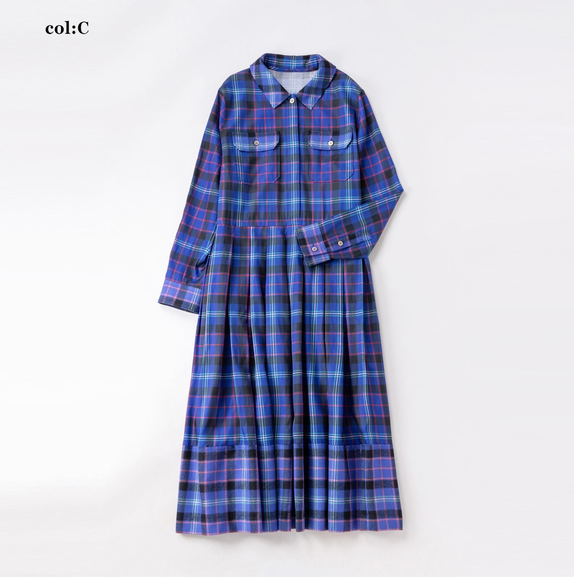 タータンチェックミックス シャツドレス - Jane Marple Online Shop