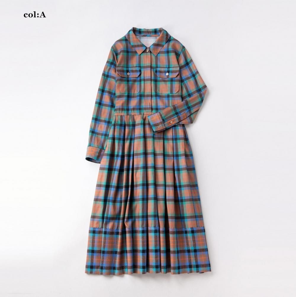 タータンチェックミックス シャツドレス - Jane Marple Online Shop