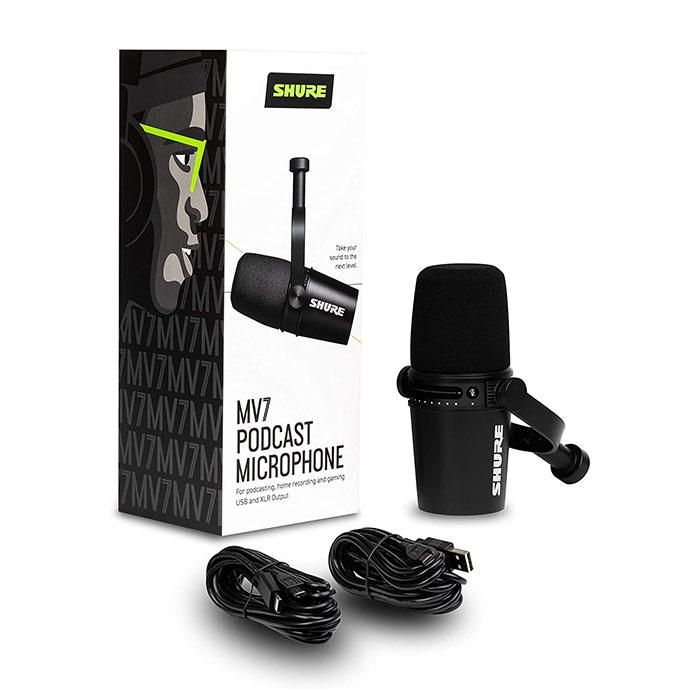 SHURE MV7-K ダイナミックマイク iOS Android Mac Windows対応 SHURE MV7-K ダイナミックマイク iOS Android Mac Windows対応