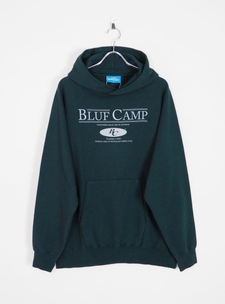 <img class='new_mark_img1' src='https://img.shop-pro.jp/img/new/icons20.gif' style='border:none;display:inline;margin:0px;padding:0px;width:auto;' />60%OFF[BLUFCAMP] Garment Died HeavyOZ Printed Hooded Sweatshirt -GREEN-