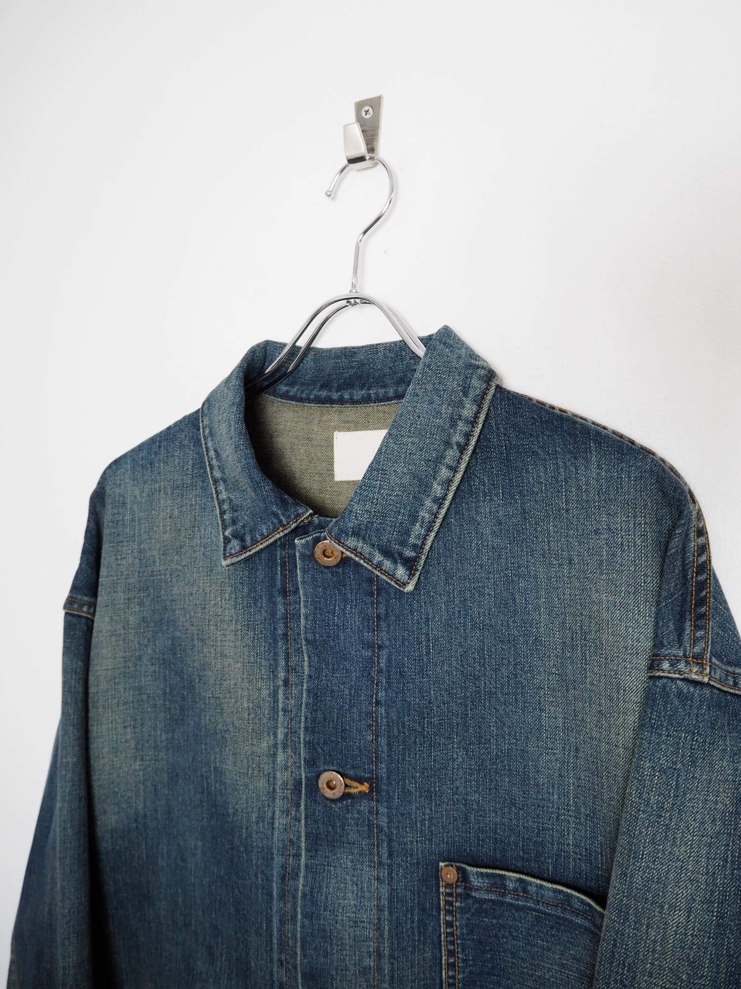 Yoko Sakamoto Unisex Denim Jacket, Used Fade Indigo – Glasswing