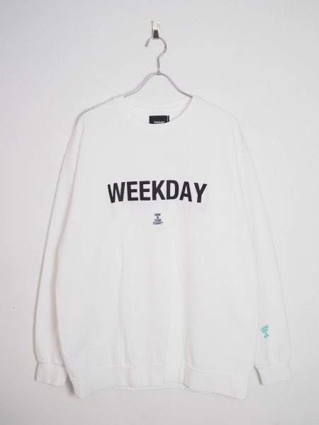 <img class='new_mark_img1' src='https://img.shop-pro.jp/img/new/icons14.gif' style='border:none;display:inline;margin:0px;padding:0px;width:auto;' />[TODAY edition] WEEKDAY #04 REVERSIBLE CREW SWEAT -WHITE-