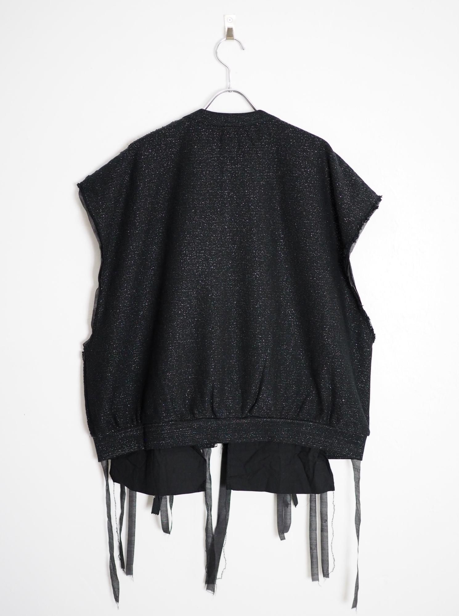 MIDORIKAWA(ミドリカワ) ZIP UP VEST -BLACK LAME-の通販ページ MIDORIKAWA(ミドリカワ) ZIP UP VEST -BLACK LAME-の通販ページ
