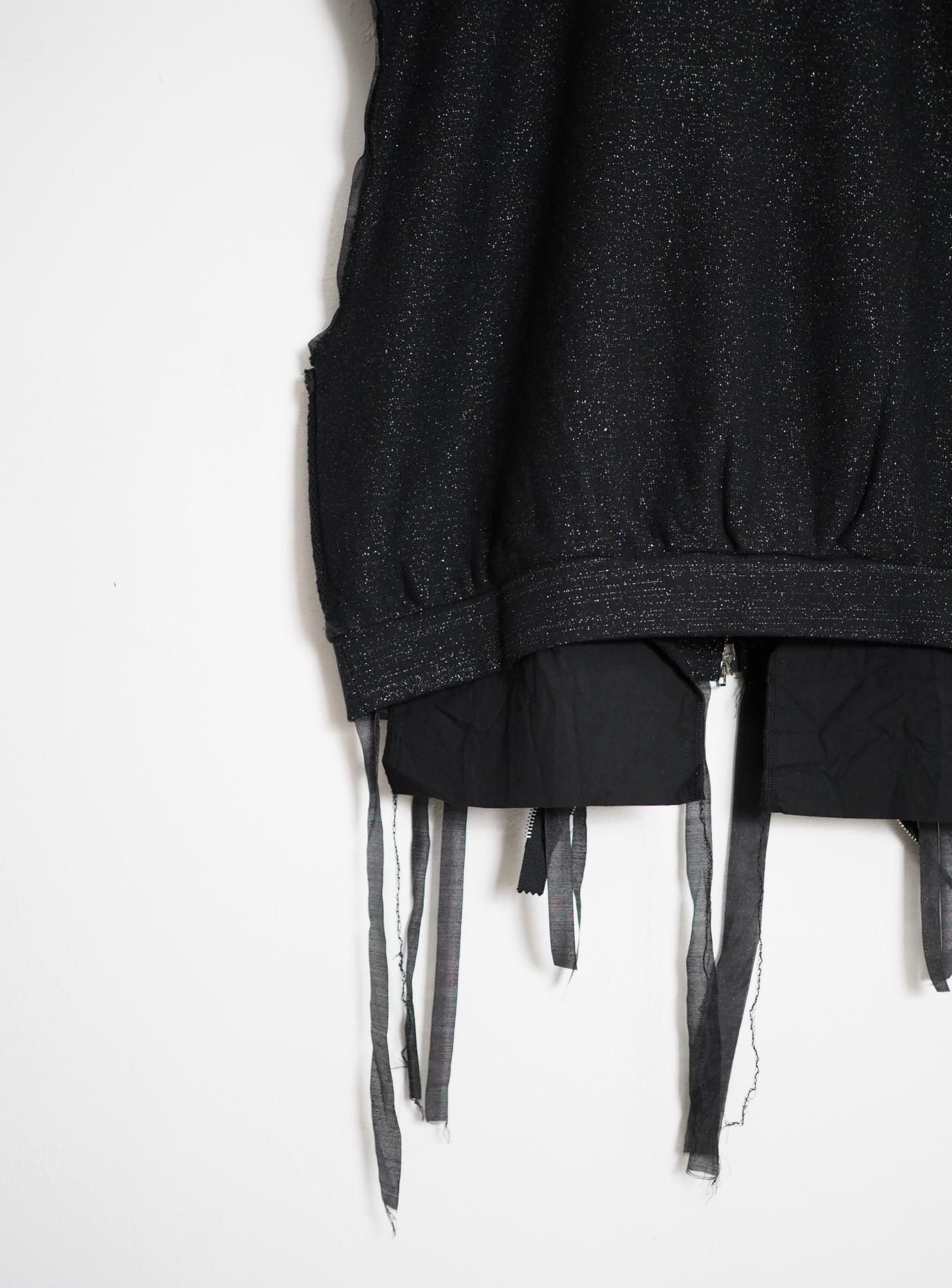 MIDORIKAWA(ミドリカワ) ZIP UP VEST -BLACK LAME-の通販ページ MIDORIKAWA(ミドリカワ) ZIP UP VEST -BLACK LAME-の通販ページ