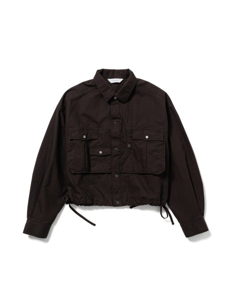 [SASQUATCHFABRIX.] HALF MOON PK CROPPED SHIRT -SUMI-