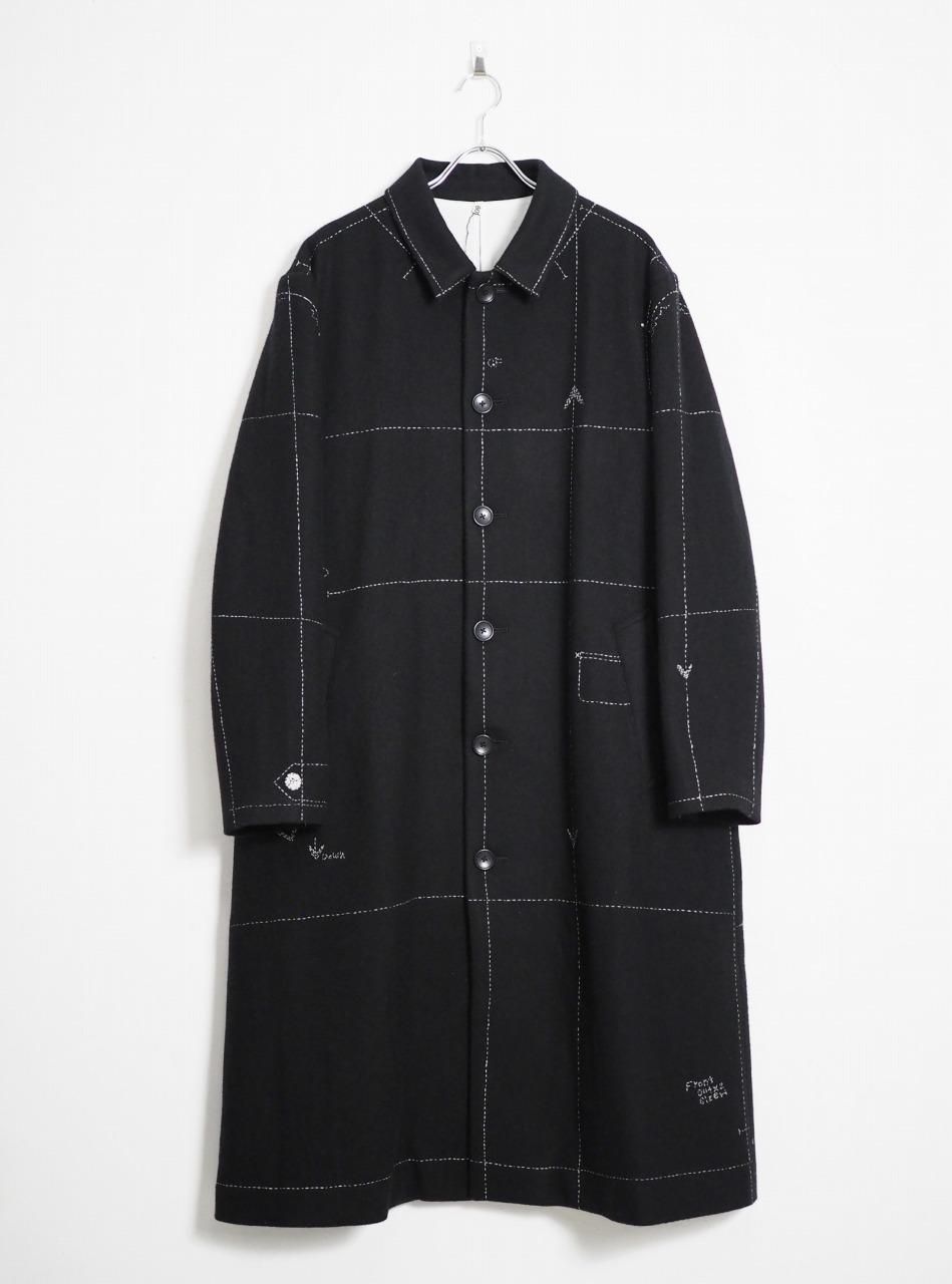 KHOKI(コッキ) HAND EMBROIDERY COAT -BLACK-