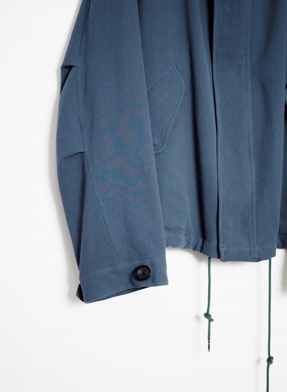 URU] HARD TWIST COTTON SHORT MODS COAT -D.NAVY-