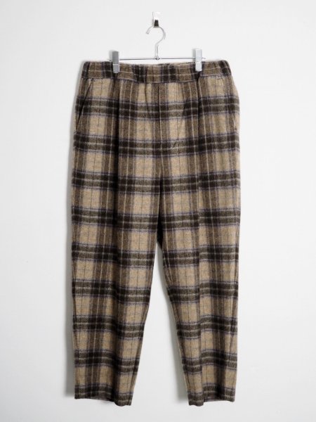 [IS-NESS] WOOL EZ PANTS -BROWN CHECK-