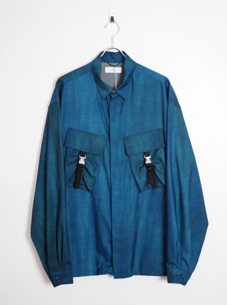<img class='new_mark_img1' src='https://img.shop-pro.jp/img/new/icons14.gif' style='border:none;display:inline;margin:0px;padding:0px;width:auto;' />[THE JEAN PIERRE] BUCKLE SHELL SHIRT -PICASO BLUE-