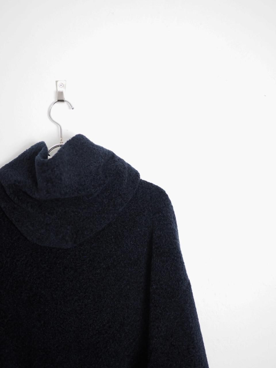 URU] SHEEP BOA ZIP UP HOODED BLOUSON -D.NAVY-