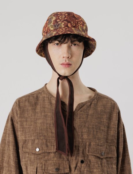 [SASQUATCHFABRIX.] EARMUFF BUCKET HAT FLOWER & PEACE -FLOWER & PEACE BROWN-