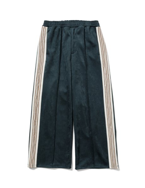 [SASQUATCHFABRIX.] FAUX SUEDE FLARE TRACK PANTS -GREEN-