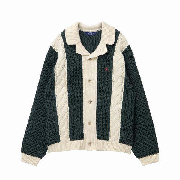 <img class='new_mark_img1' src='https://img.shop-pro.jp/img/new/icons14.gif' style='border:none;display:inline;margin:0px;padding:0px;width:auto;' />[SPECIAL GUEST K.K.] SG Cable Collar Cardigan -GREEN-