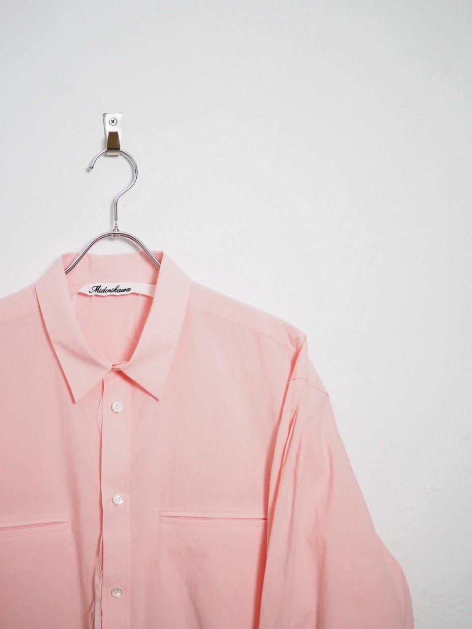 Midorikawa◆WAIST ZIP SHIRT/長袖シャツ/FREE/コットン/PNK/無地/mid24ss-sh04 24SS】Midorikawa WAIST ZIP SHIRT (PINK) MID24SS-SH04 | IAAAM