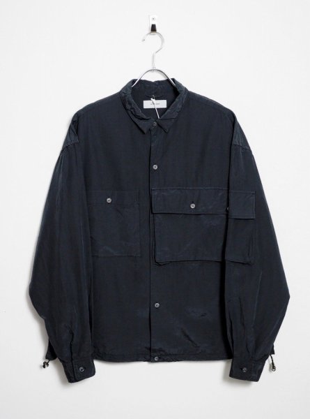 <img class='new_mark_img1' src='https://img.shop-pro.jp/img/new/icons14.gif' style='border:none;display:inline;margin:0px;padding:0px;width:auto;' />[THE JEAN PIERRE] OVERDYE SILK SHELL SHIRT	-FADE BLACK-