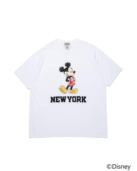 <img class='new_mark_img1' src='https://img.shop-pro.jp/img/new/icons14.gif' style='border:none;display:inline;margin:0px;padding:0px;width:auto;' />[BOWWOW]  RECOGNIZE MICKEY MOUSE NEW YORK TEE -WHITE-